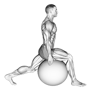 Estiramiento De Músculos Flexores De Cadera Con Balón De Equilibrio