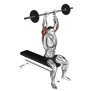 Extensión De Tríceps Sentado Con Barbell