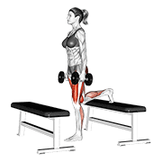 Zancada Con Salto Subiendo Plataforma Con Mancuernas
