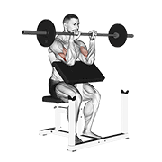 Curl De Bíceps Inverso Inclinado Con Barbell