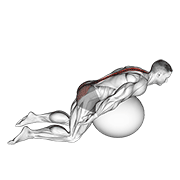 Extensión Lumbar Con Bola Estabilizadora Y Brazos Extendidos