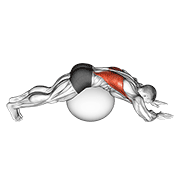 Estiramiento De Espalda Baja Con Balón De Equilibrio (pirámide)